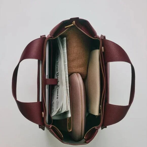 Cuyana Mila Satchel in Cherry Red - Picture 4 of 12